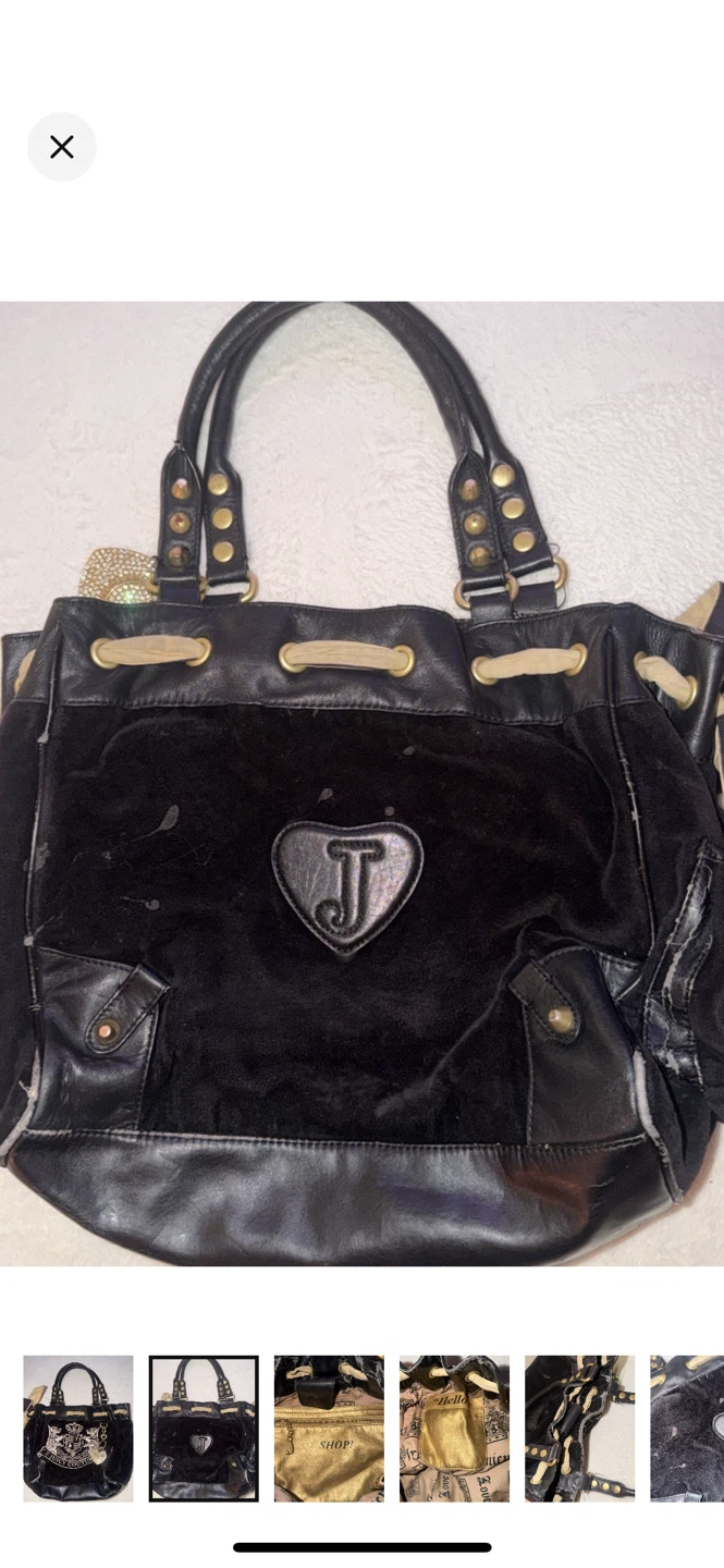 Juicy Couture Black Velour daydreamer bag - photo 2