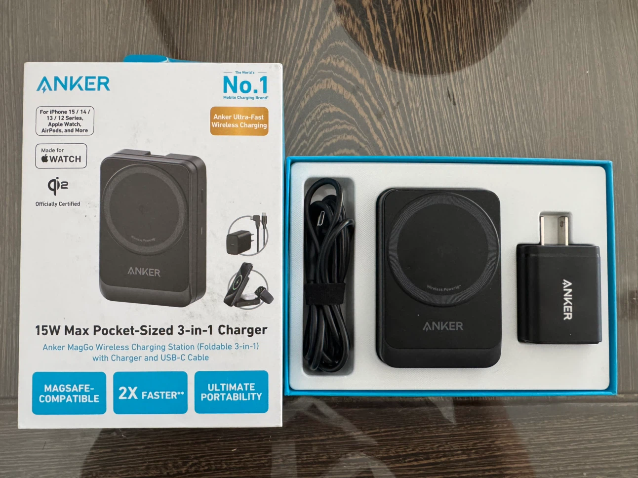 LNIB Anker MagGo 3-in-1 Foldable Charging Station