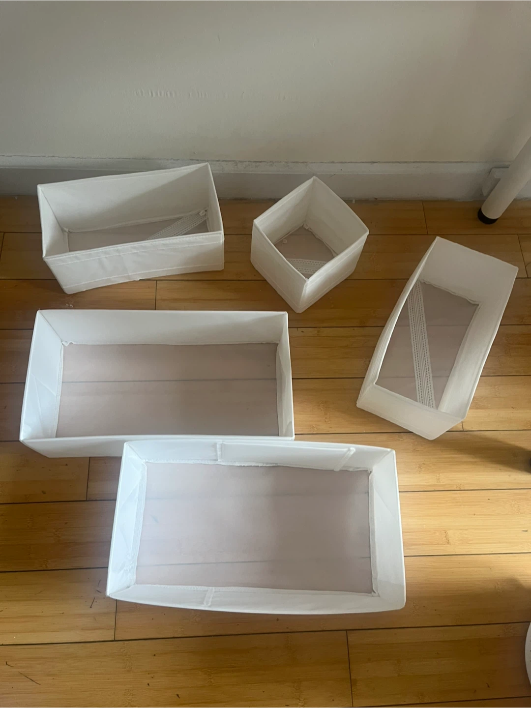 5 IKEA White Fabric Storage Organizers