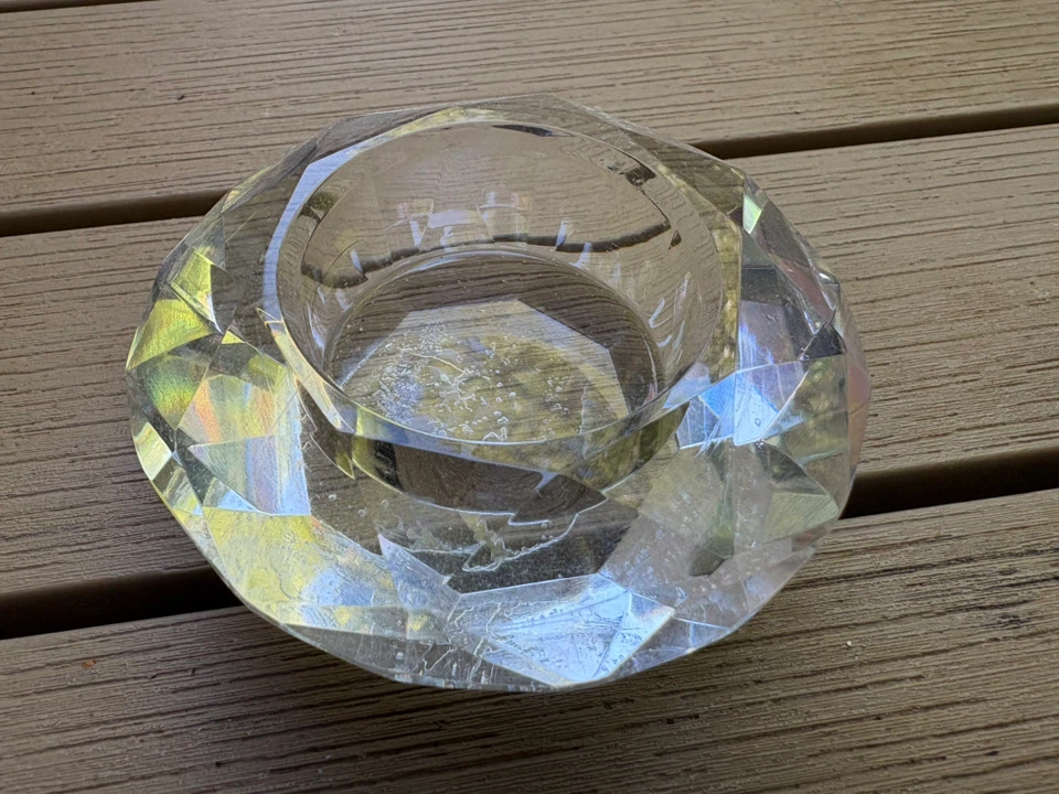 Clear Glass Gemstone Tea Light Candle Holder - photo 2