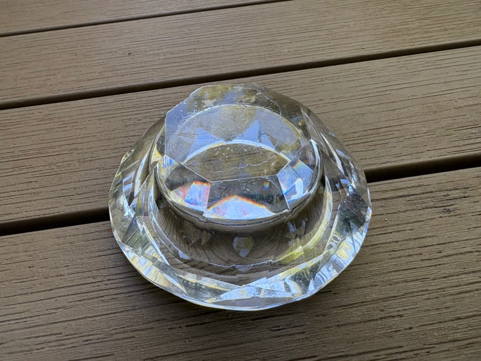 Clear Glass Gemstone Tea Light Candle Holder - photo 3