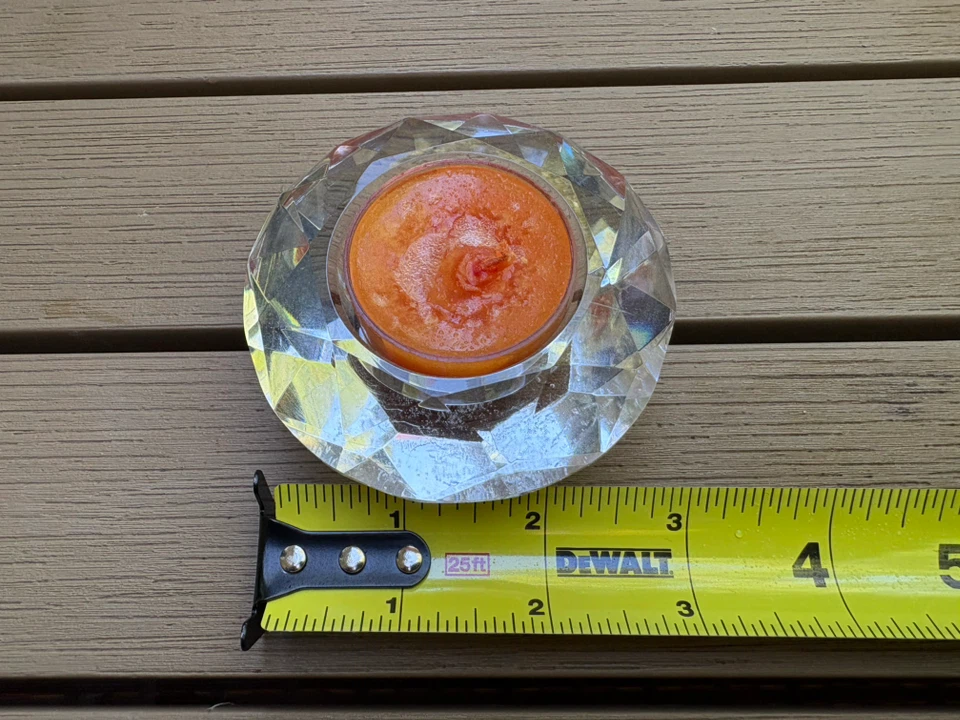 Clear Glass Gemstone Tea Light Candle Holder - photo 4