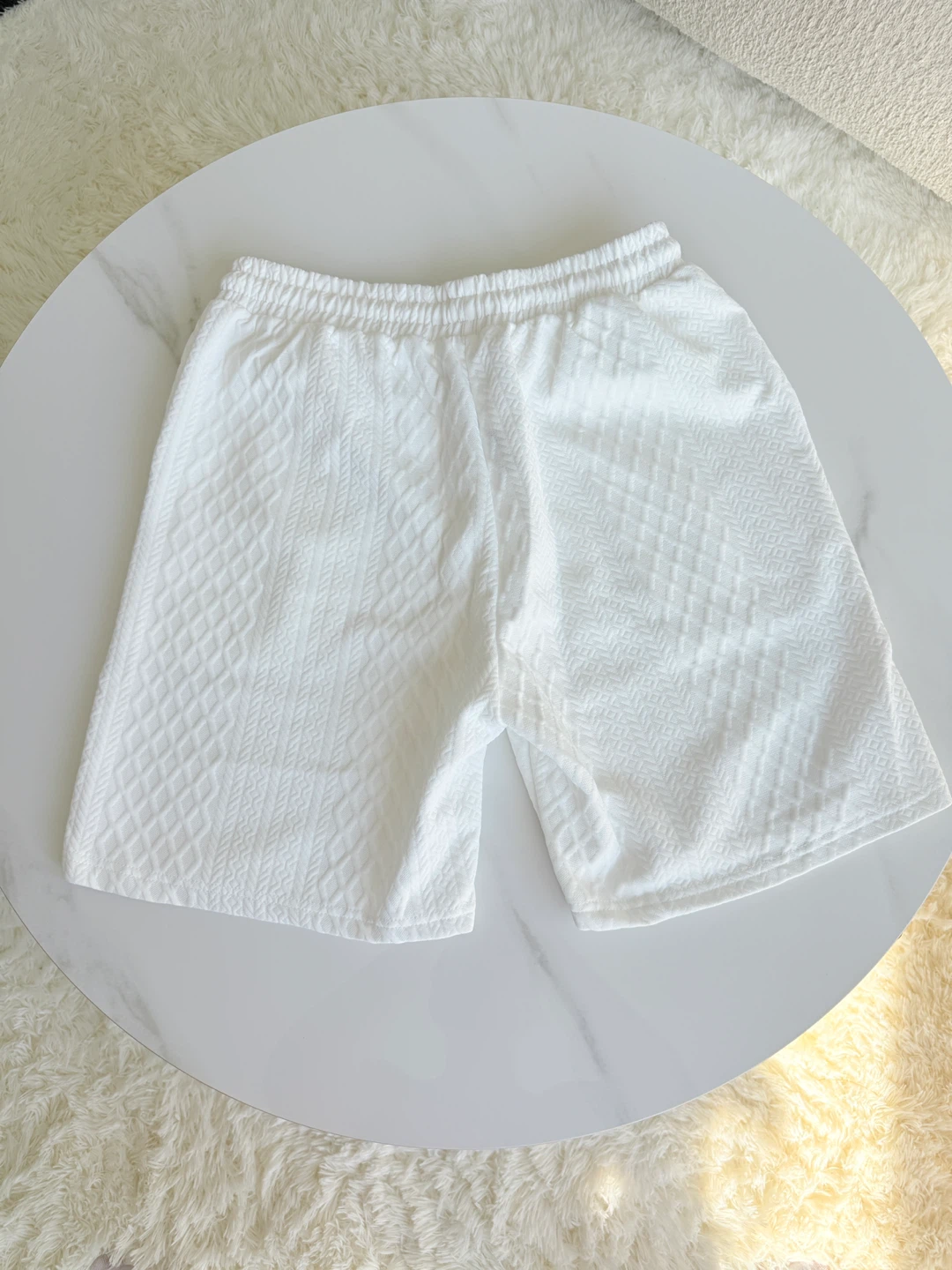 White Textured Polo and Shorts Set - photo 5