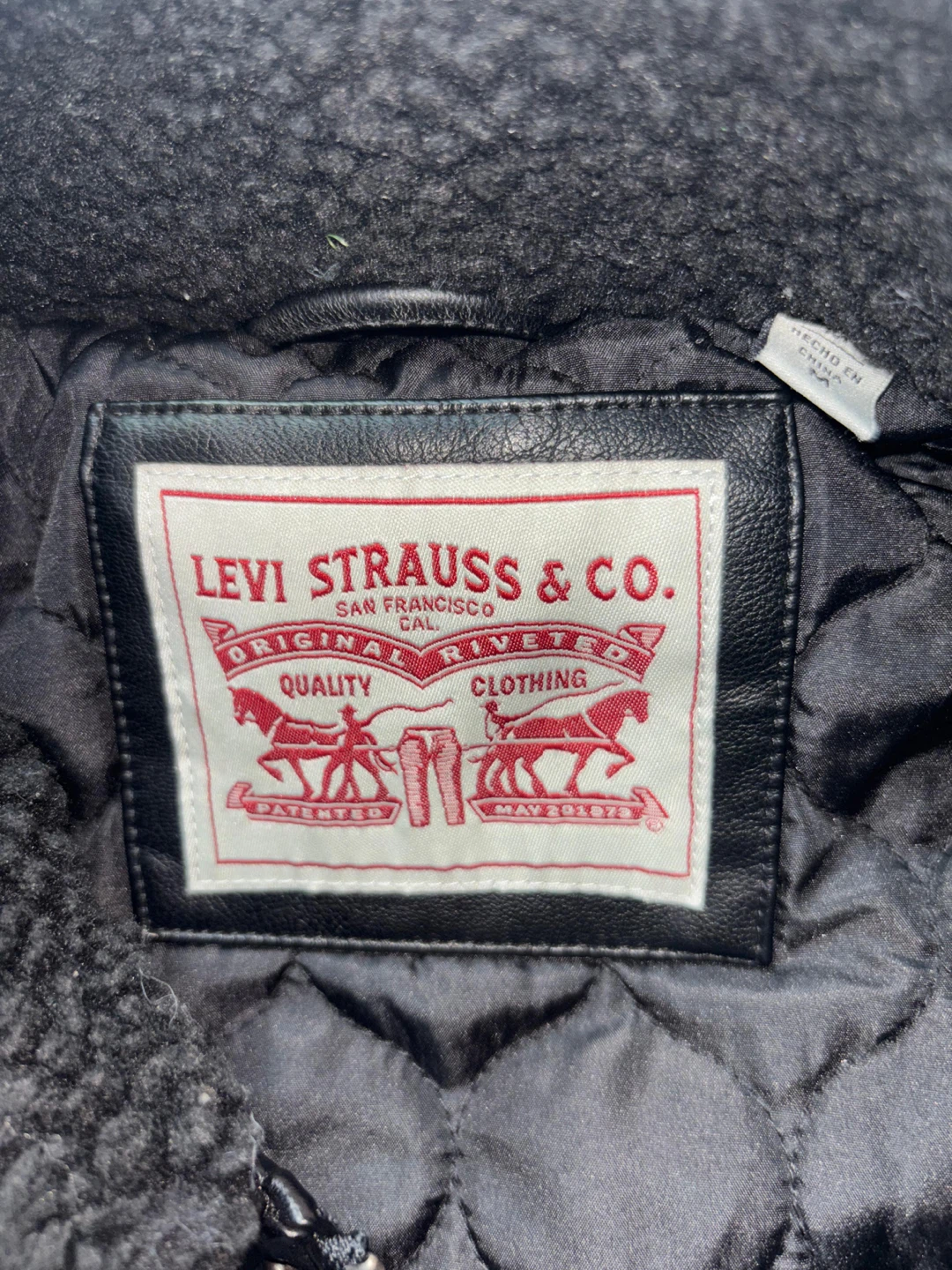 Levi Strauss & Co. Black Faux Leather Sherpa Jacket
