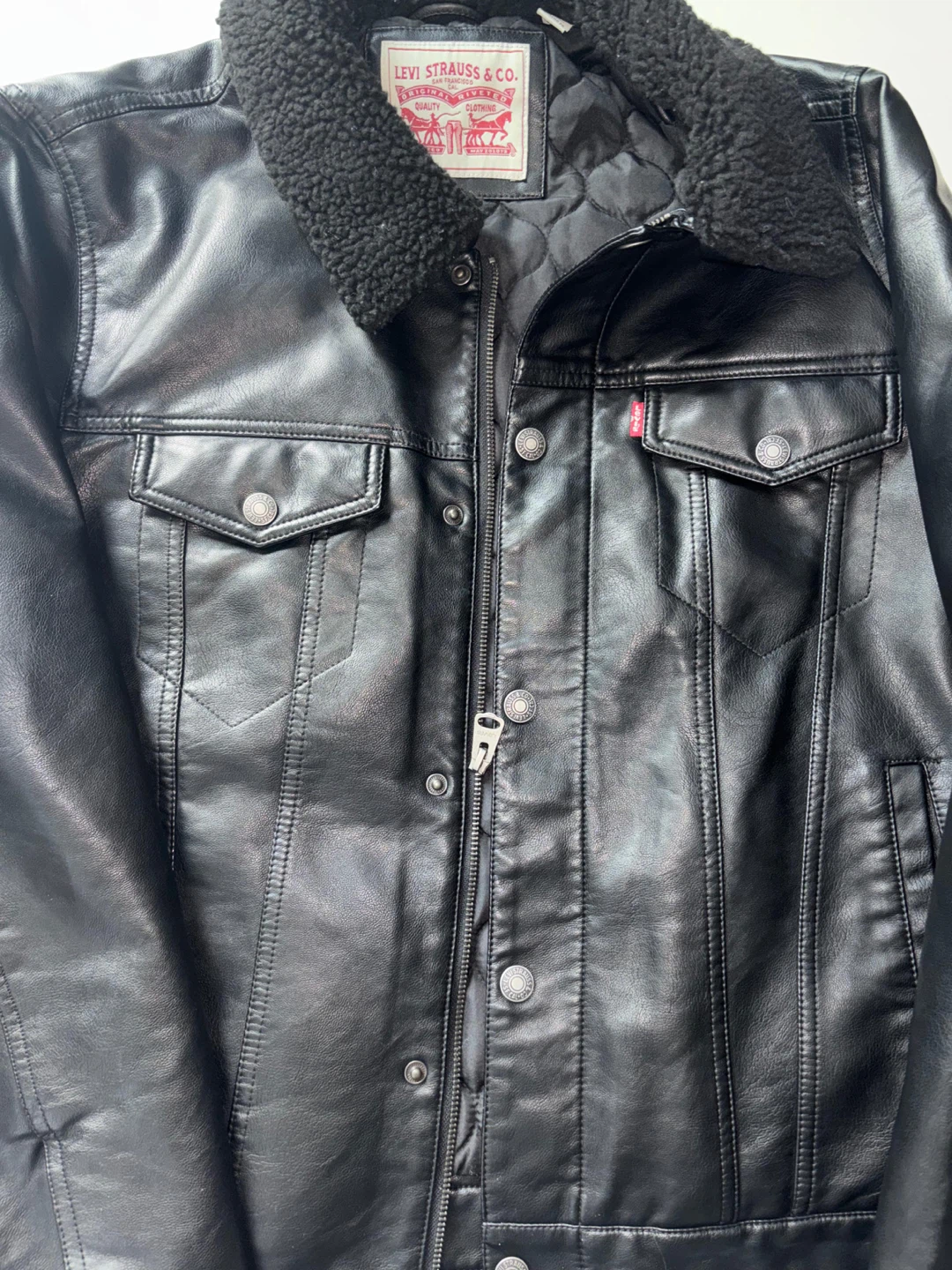 Levi Strauss & Co. Black Faux Leather Sherpa Jacket - photo 2