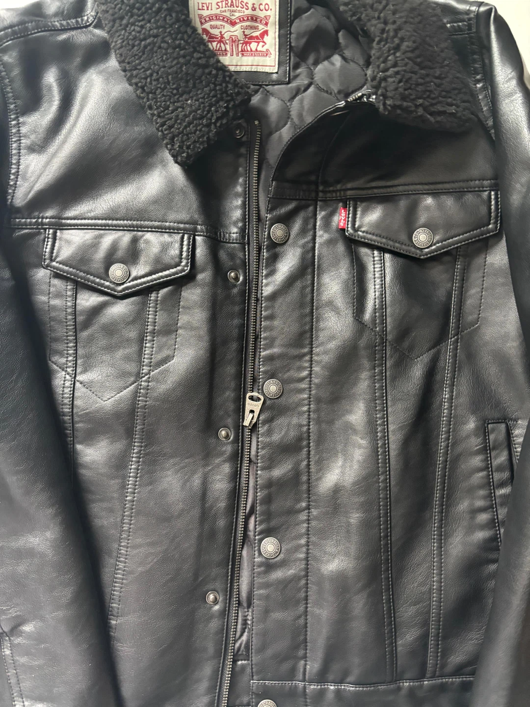Levi Strauss & Co. Black Faux Leather Sherpa Jacket - photo 3