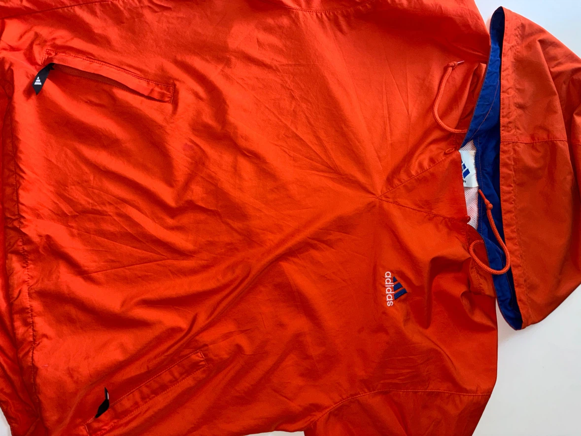 Vintage Adidas Orange and Blue Pullover Windbreaker - photo 3