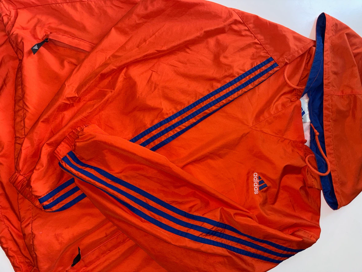 Vintage Adidas Orange and Blue Pullover Windbreaker - photo 4
