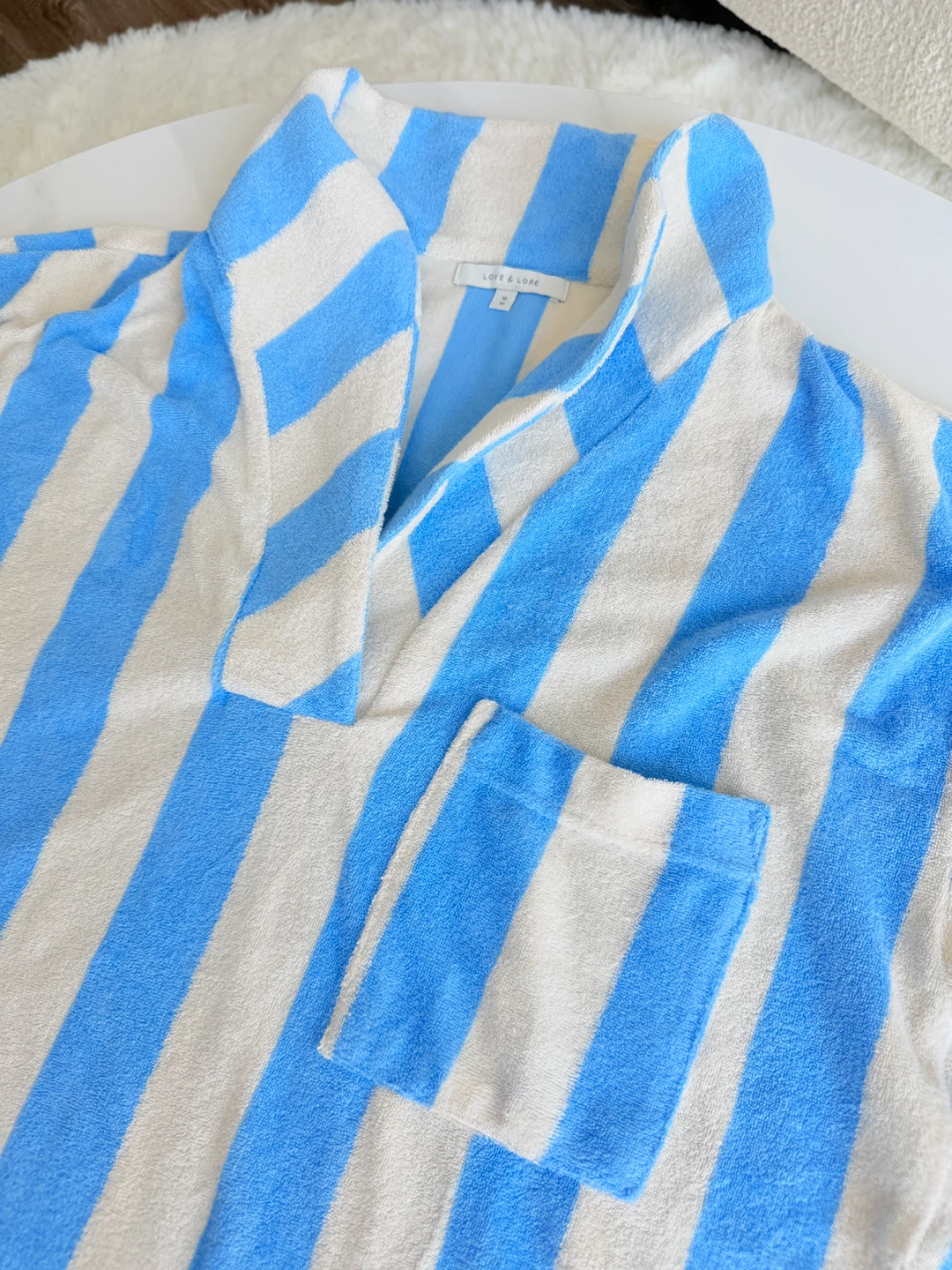 Love & Lore Striped Towelling Polo Short Set - photo 2