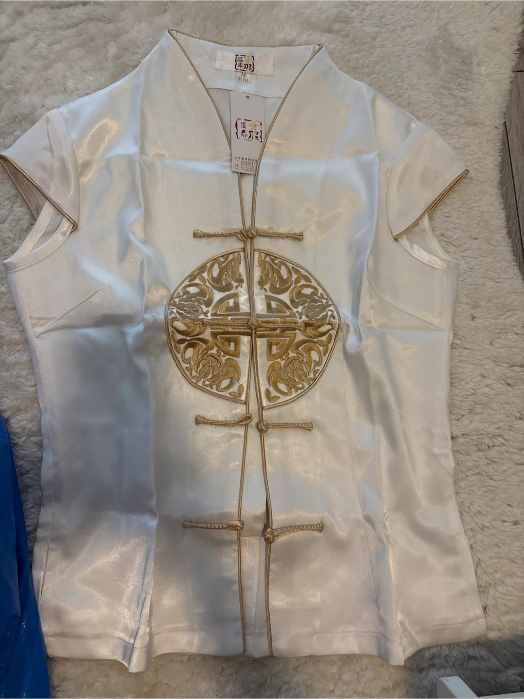 White Traditional Style Cheongsam Top