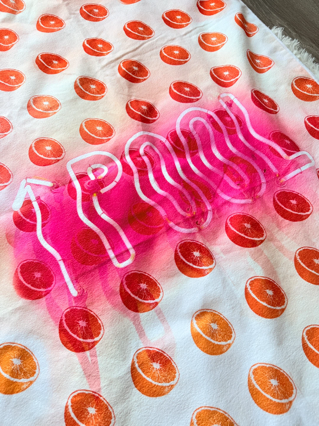 Neon Pool Beach Towel with Orange Print - photo 2