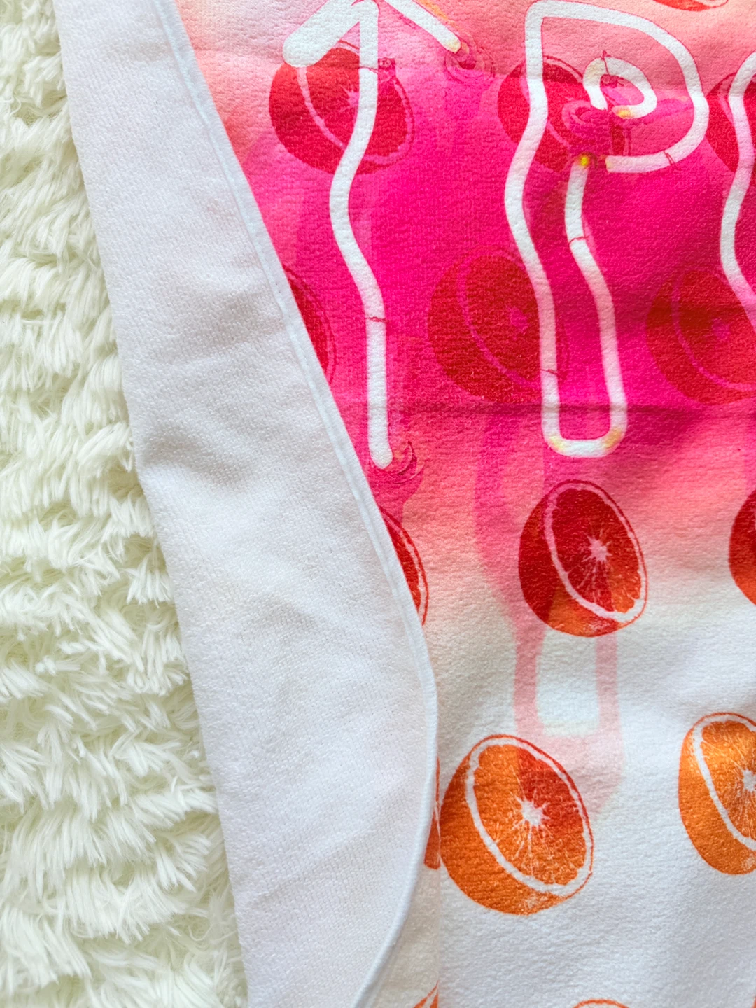 Neon Pool Beach Towel with Orange Print - photo 3