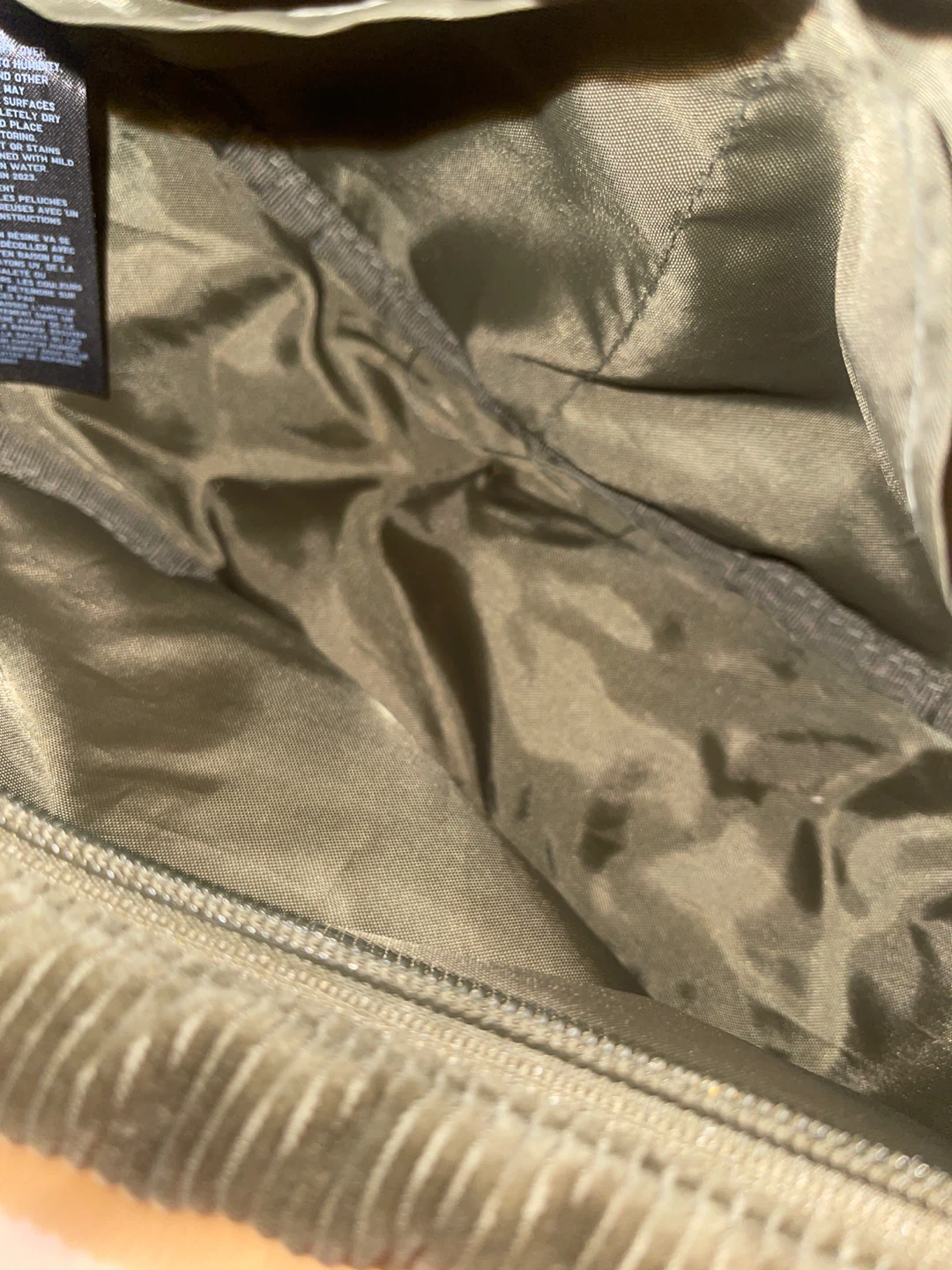 Uniqlo Olive Green Corduroy Round Shoulder Bag - photo 3