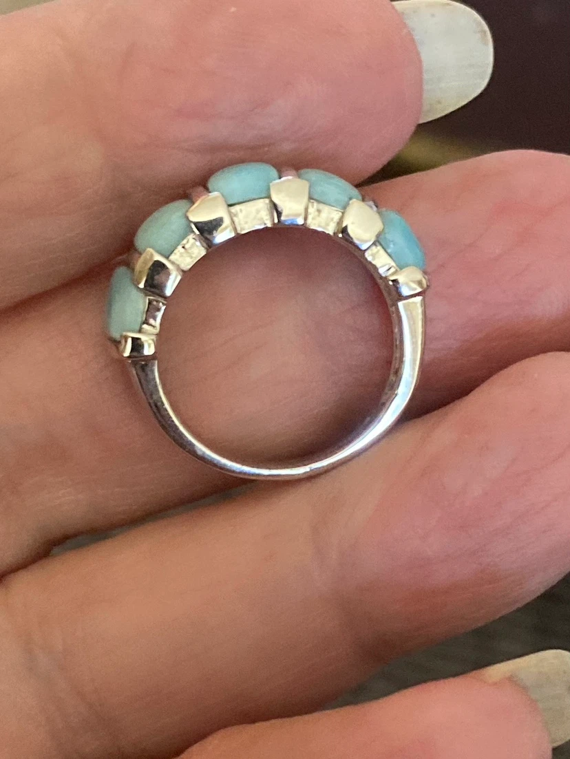 Sterling silver and Larimar stone ring