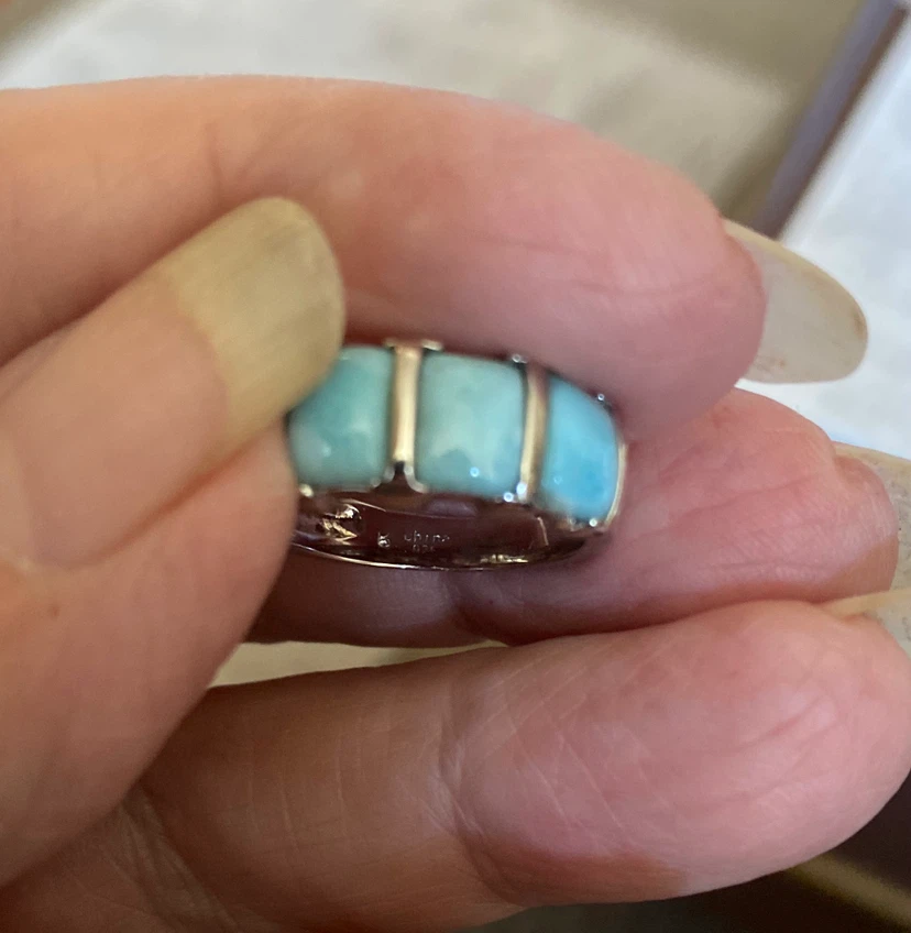 Sterling silver and Larimar stone ring - photo 2