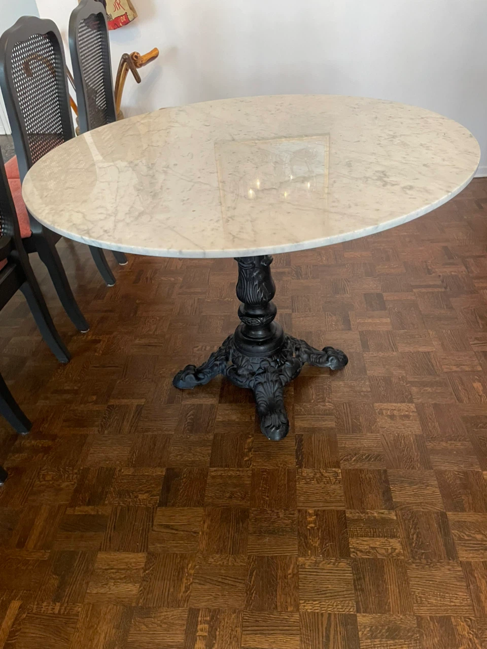 Vintage Round Marble Bistro Table