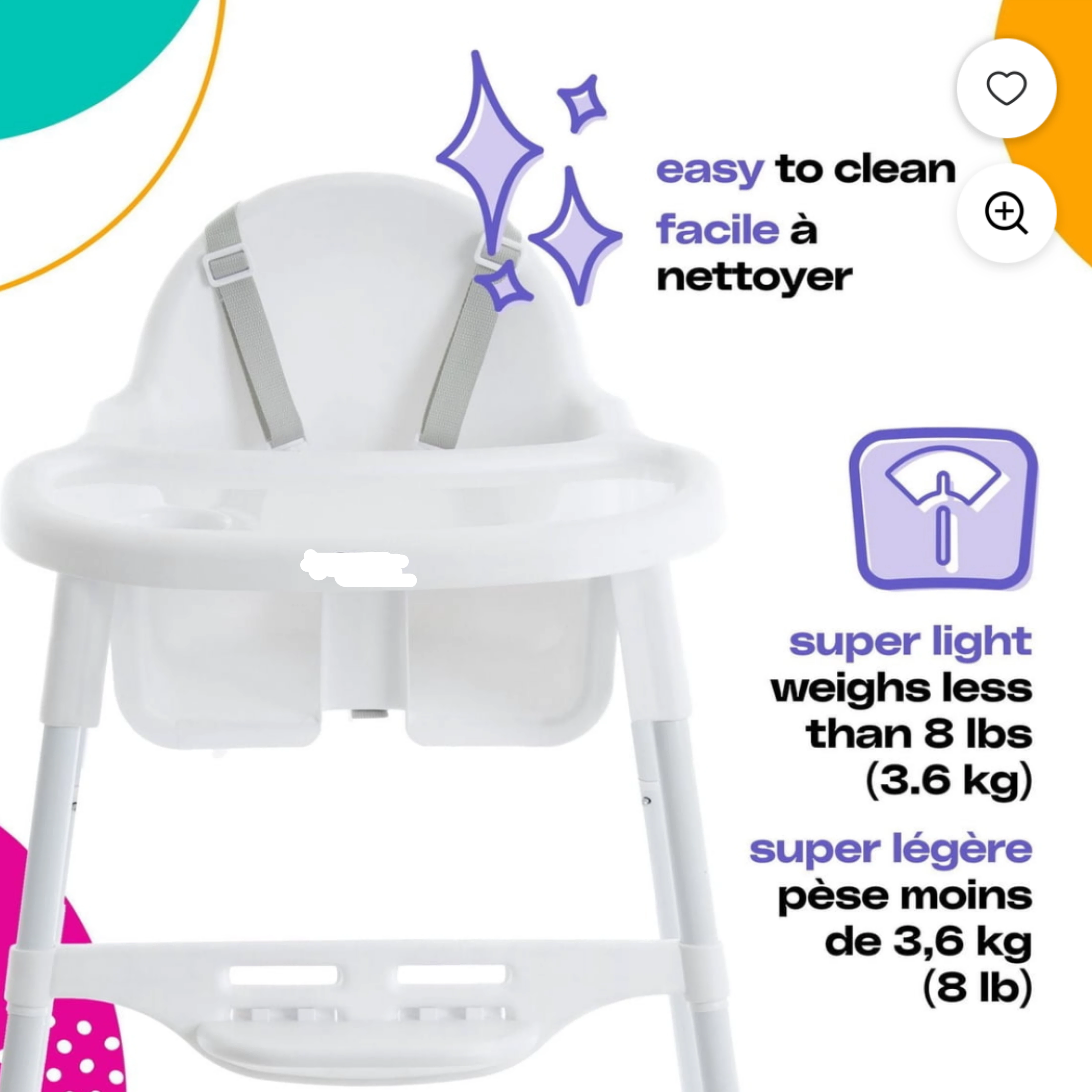 White Baby High Chair