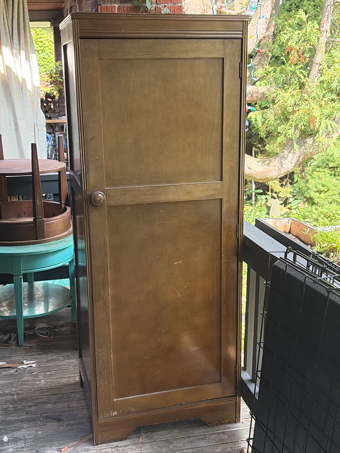 Vintage Wooden Single Door Wardrobe