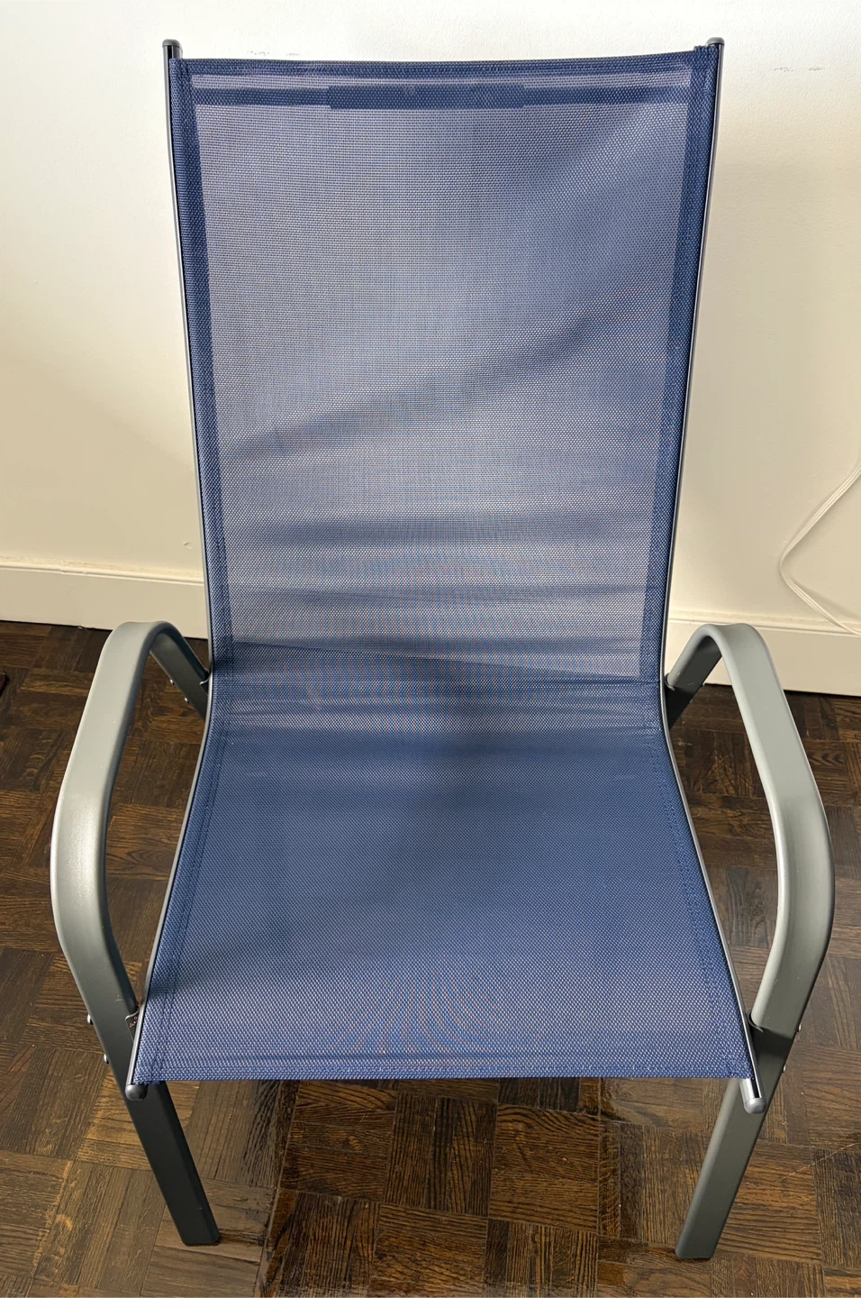 Blue Mesh Stackable Outdoor Patio Chair - photo 2