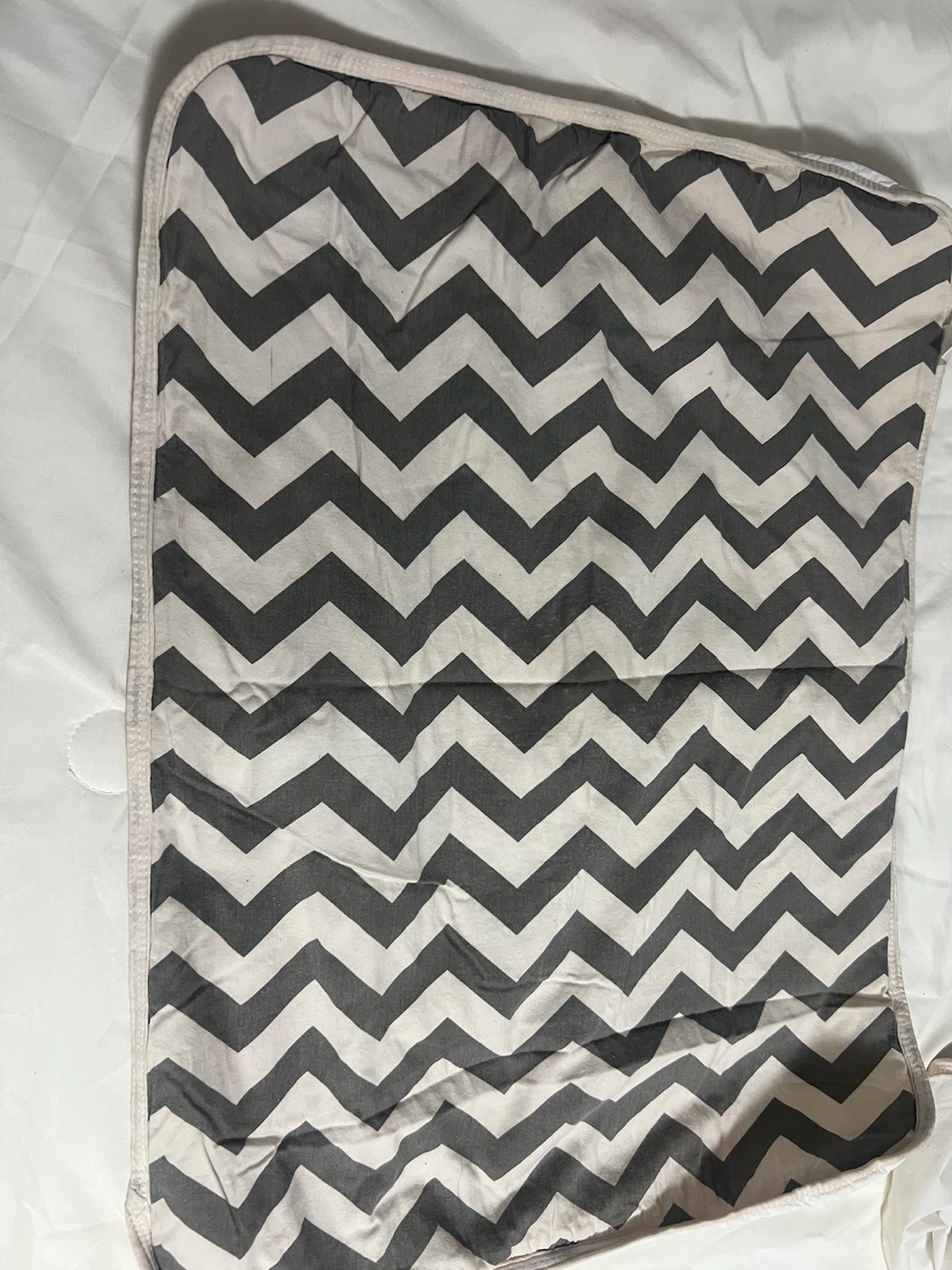 Grey and White Chevron Changing Pad Cover - photo 2