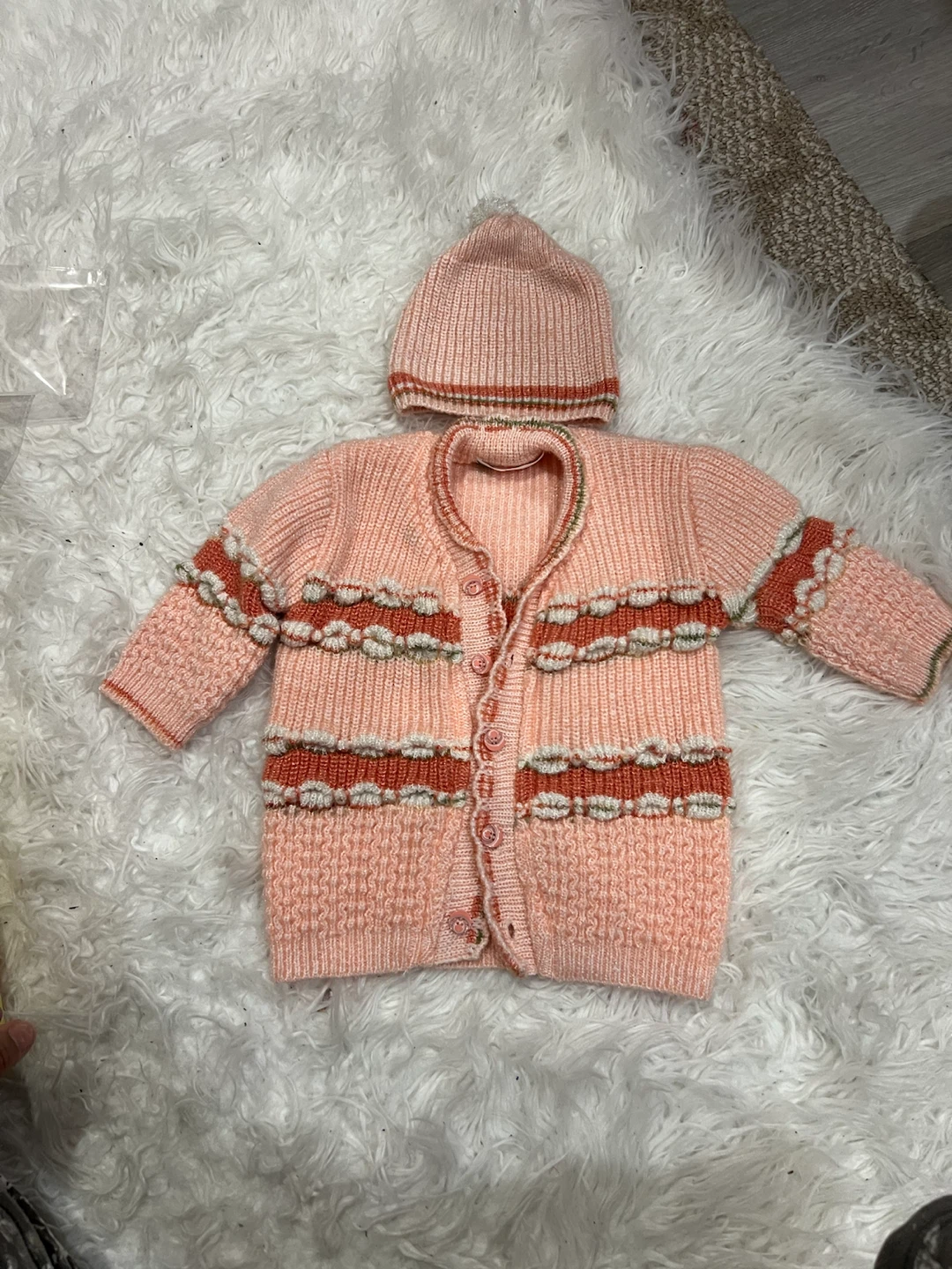 Baby Knit Cardigan and Hat Set - photo 2