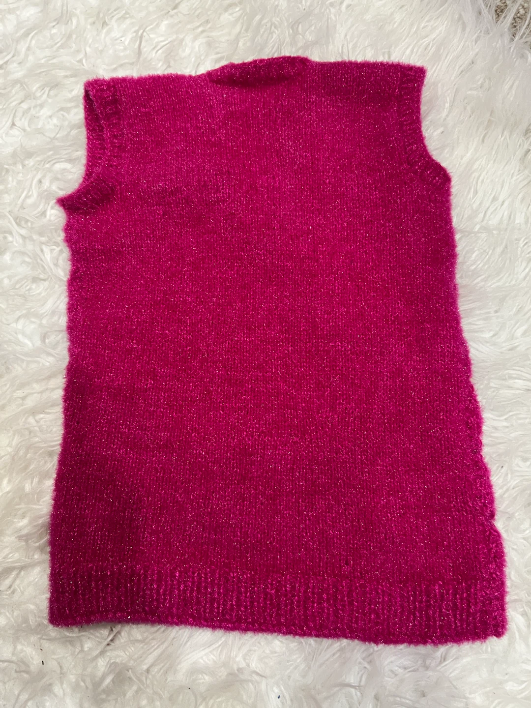 Hot Pink Sleeveless Knitted Vest
