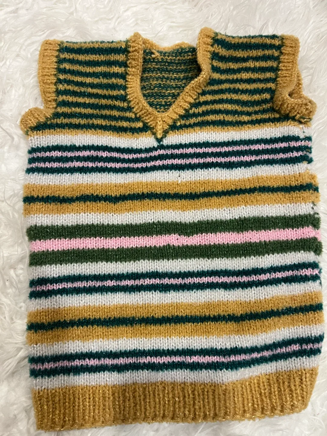 Striped Knit Sweater Vest - photo 2