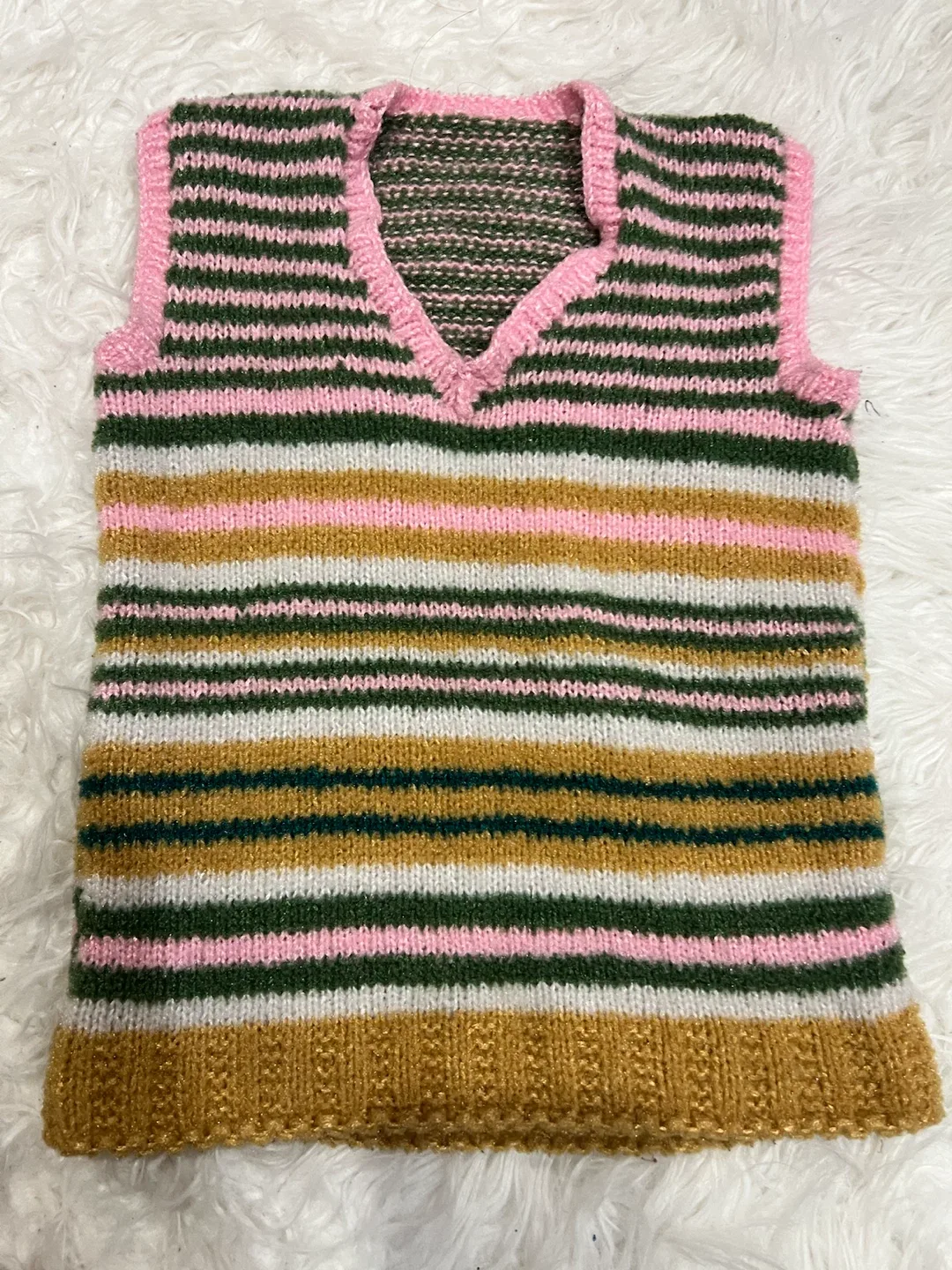 Striped Knit Sweater Vest - photo 4