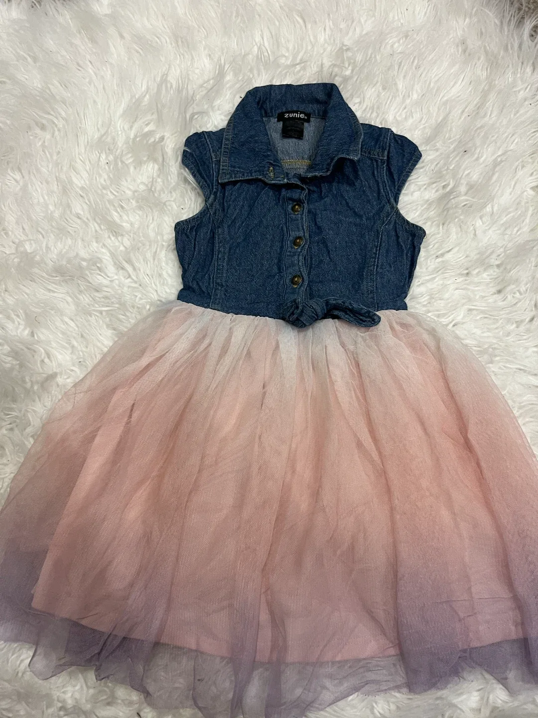 Zunie Denim and Tulle Dress Size 4 - photo 3