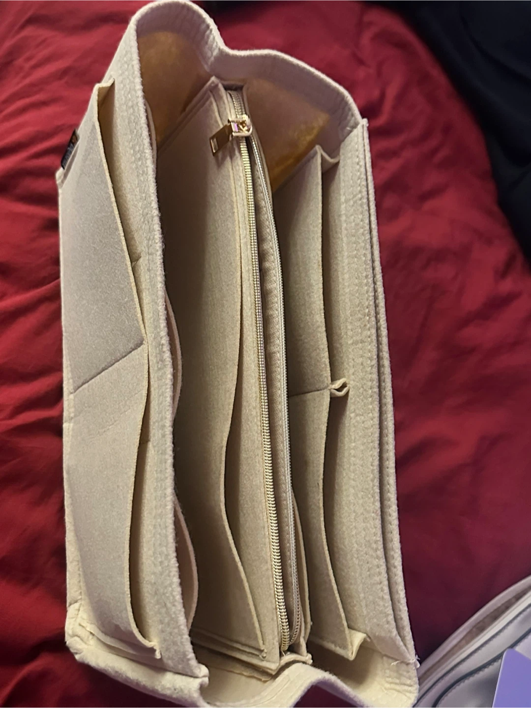 X-Large Beige Felt Tote Bag Organizer - photo 3