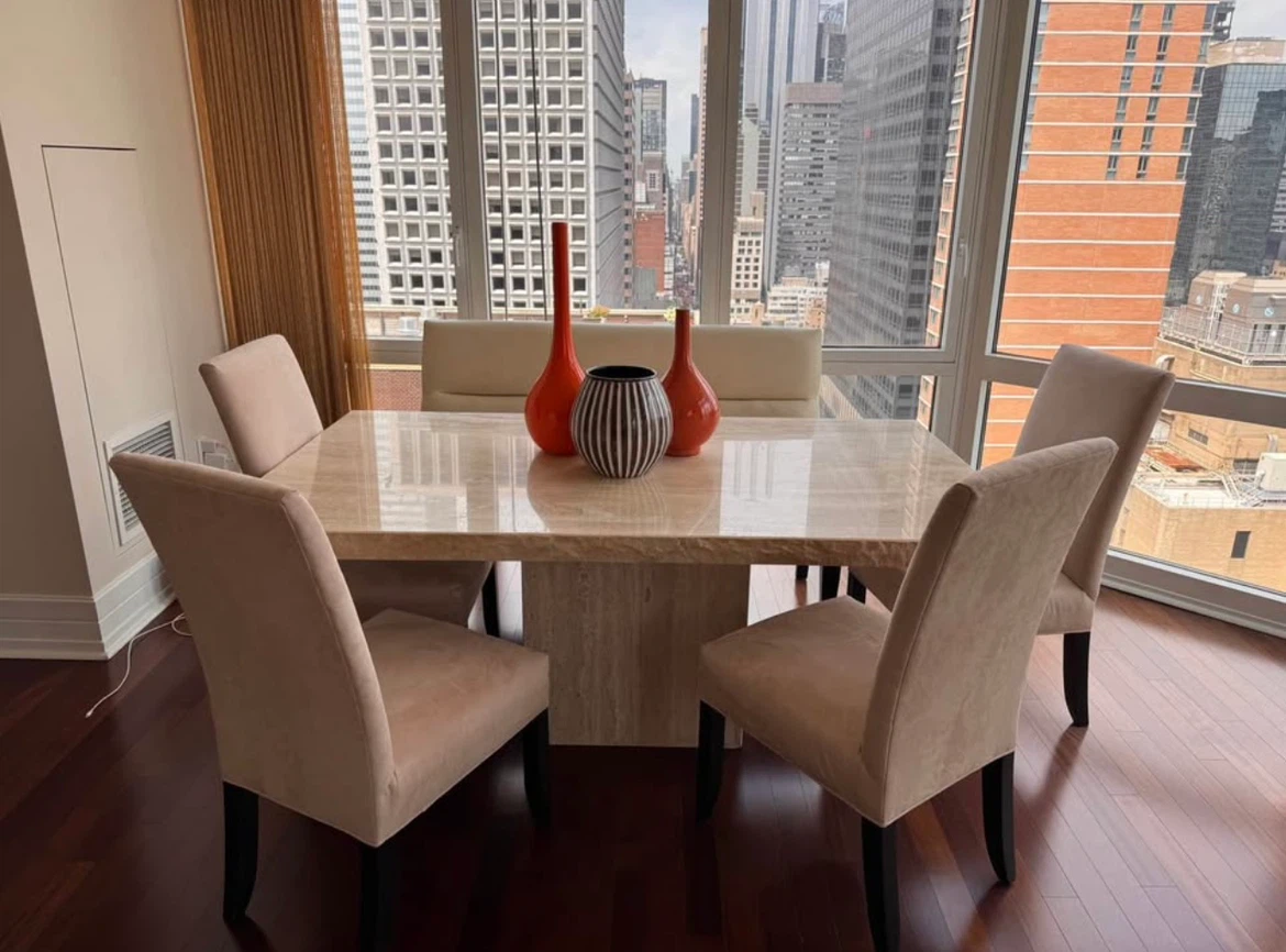 Travertine Stone Dining Room Table