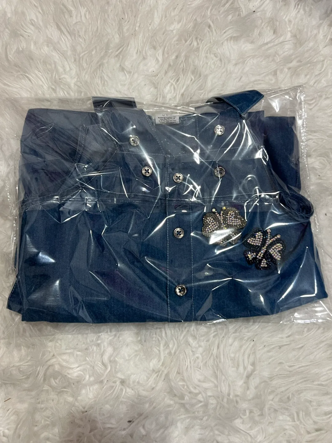 Handprint Girl's Denim Jumpsuit - photo 5