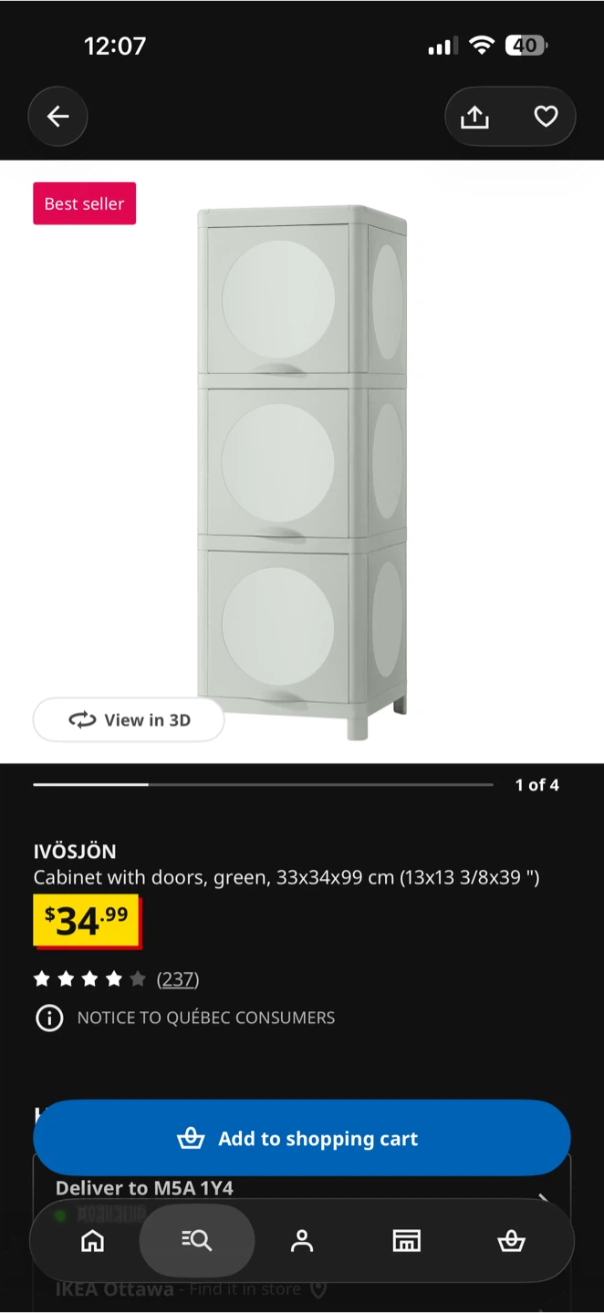 IKEA IVÖSJÖN Cabinet with doors