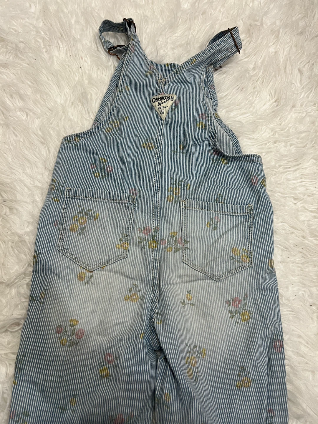 OshKosh B'gosh Striped Floral Overalls Size 3T - photo 4