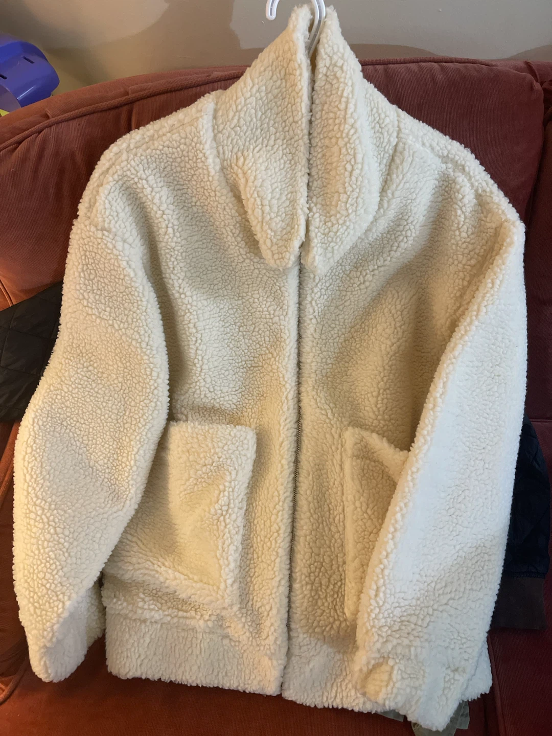 Cream Sherpa Fleece Jacket