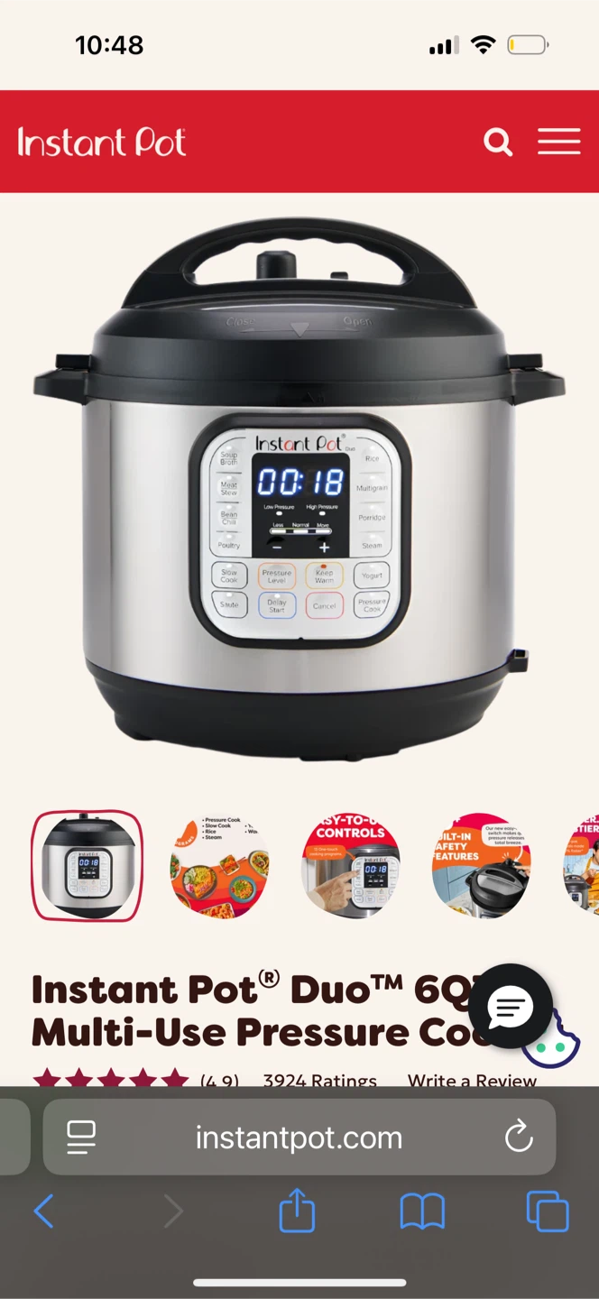 Instant Pot Duo 6qt Multi-Use Pressure Cooker