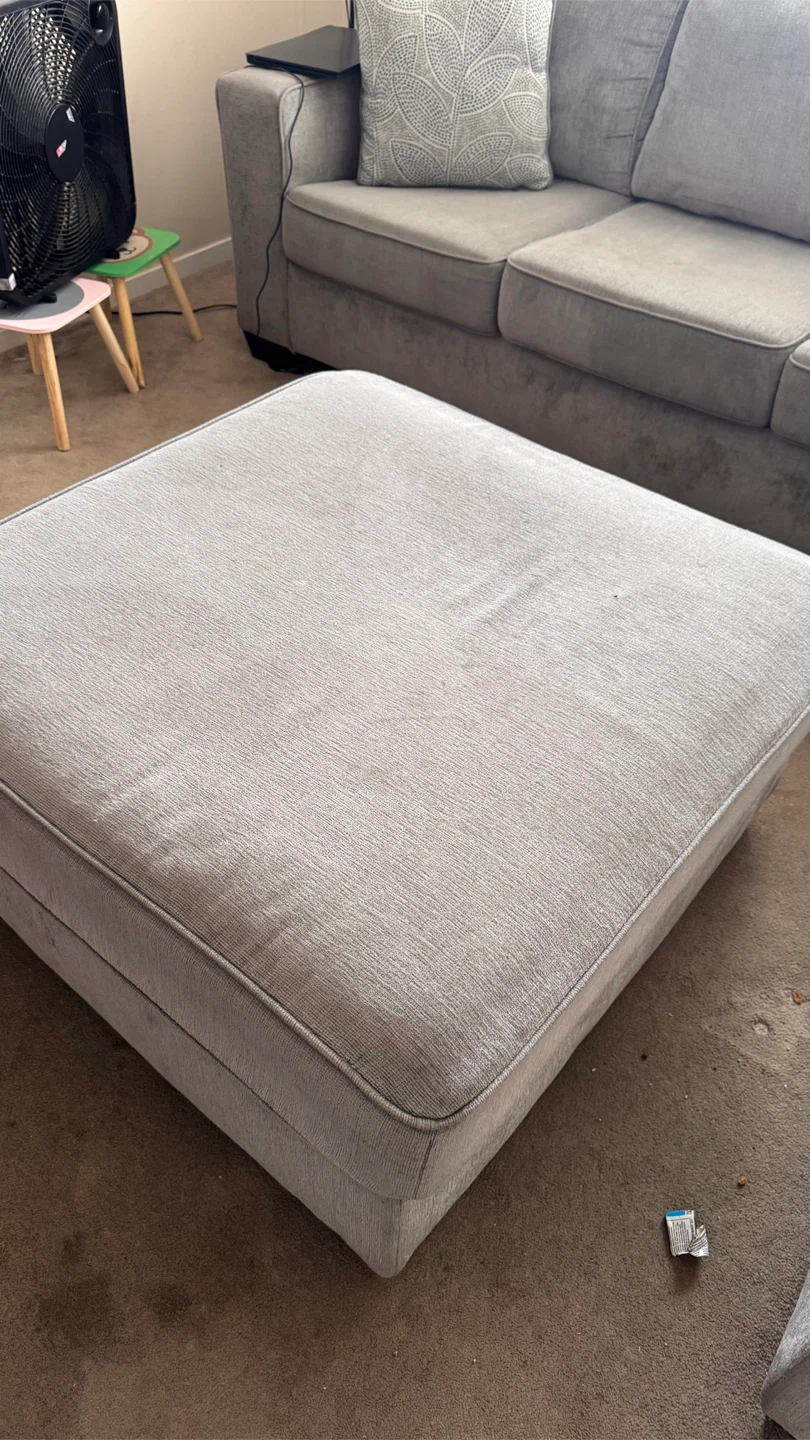 Large grey fabric ottoman - photo 2