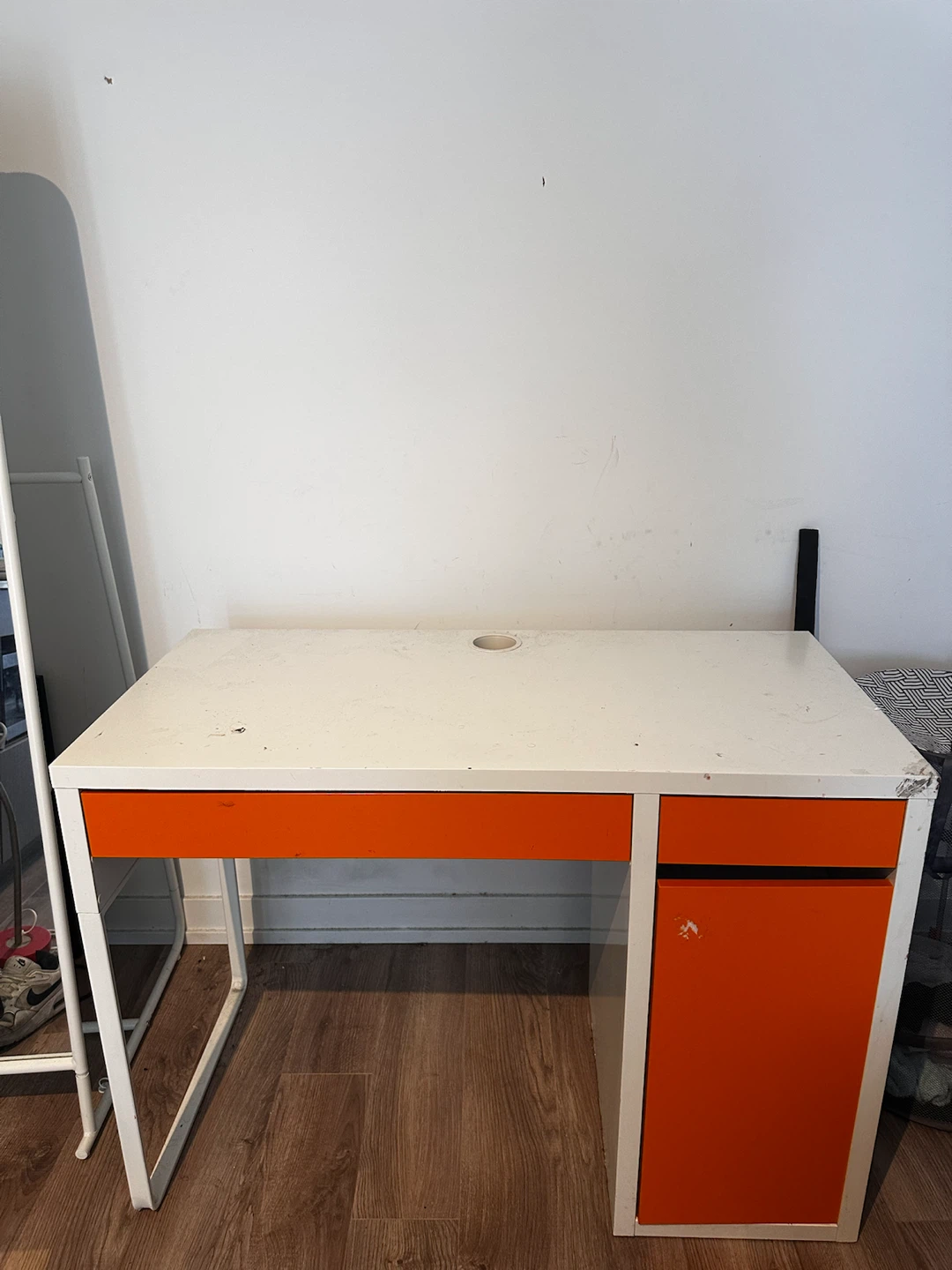 IKEA Micke Desk White and Orange