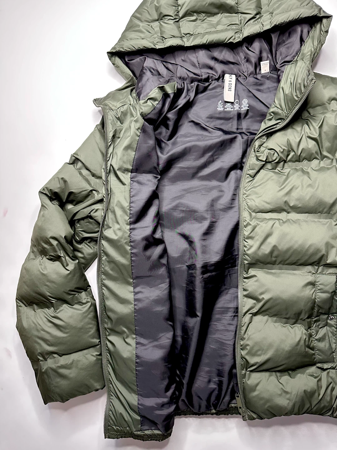 Only & Sons Olive Puffer Jacket - Size small Men’s - photo 2