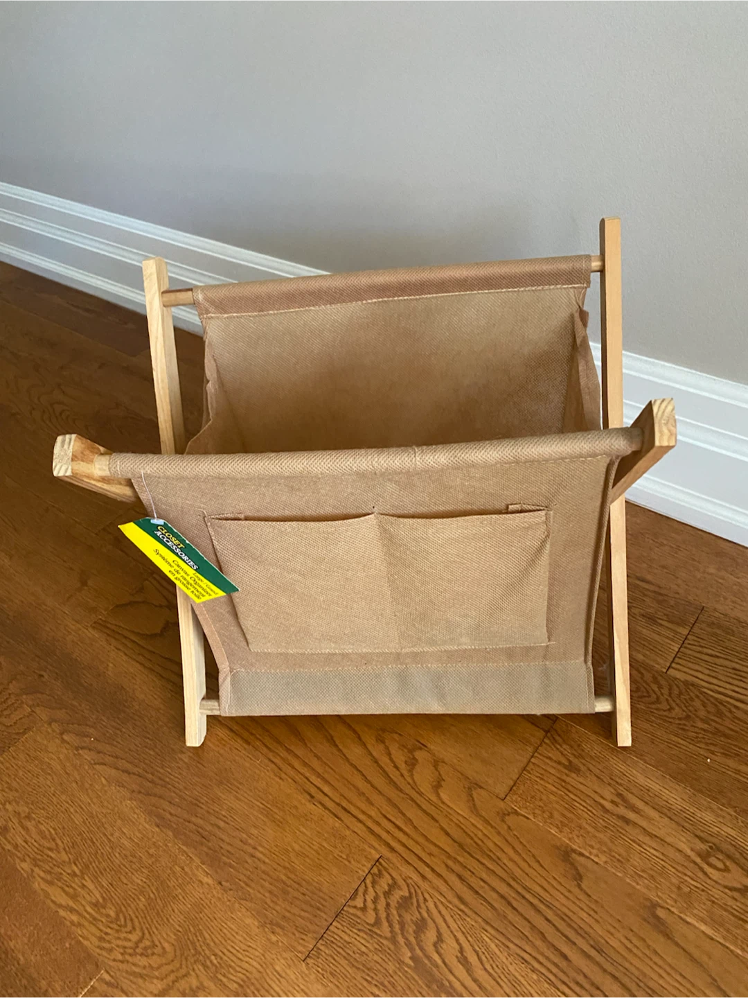 New! Wooden Canvas Rack with Pockets