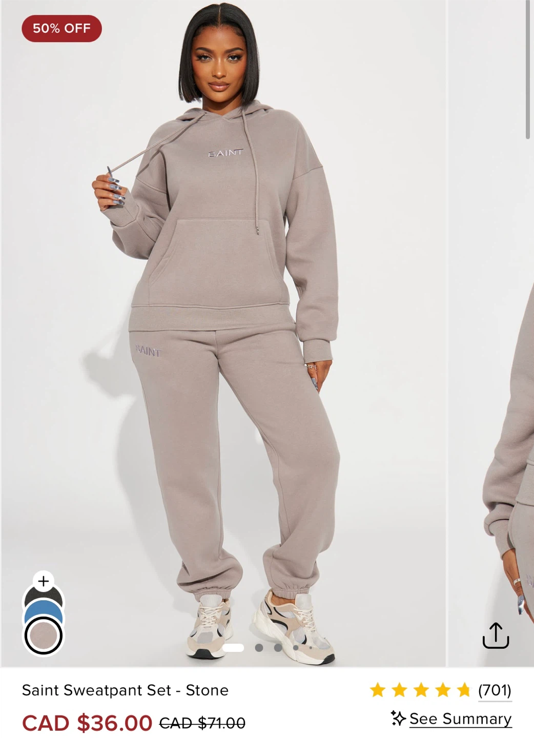 Fashion Nova Saint Set - Stone
