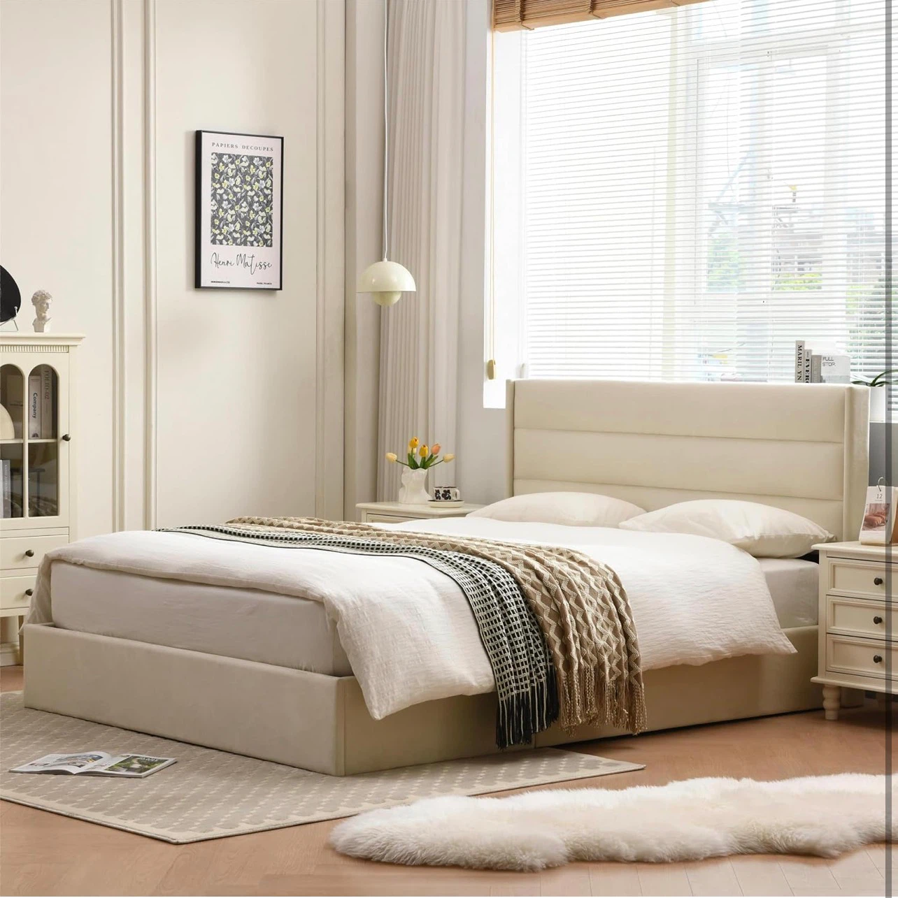 Queen size storage bed frame - photo 2
