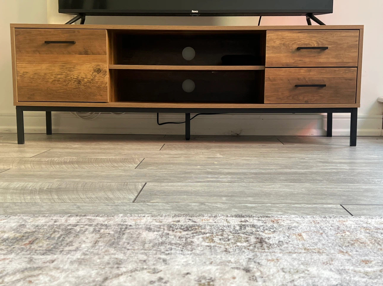 Rustic Wood TV Stand Console