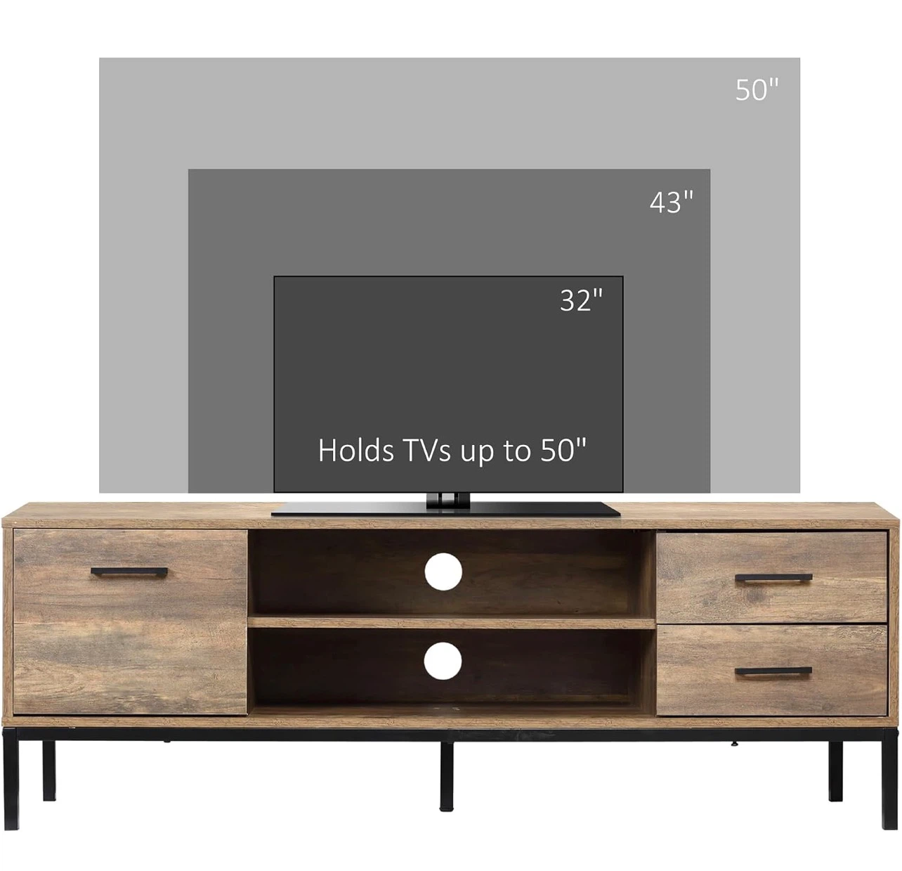 Rustic Wood TV Stand Console - photo 2