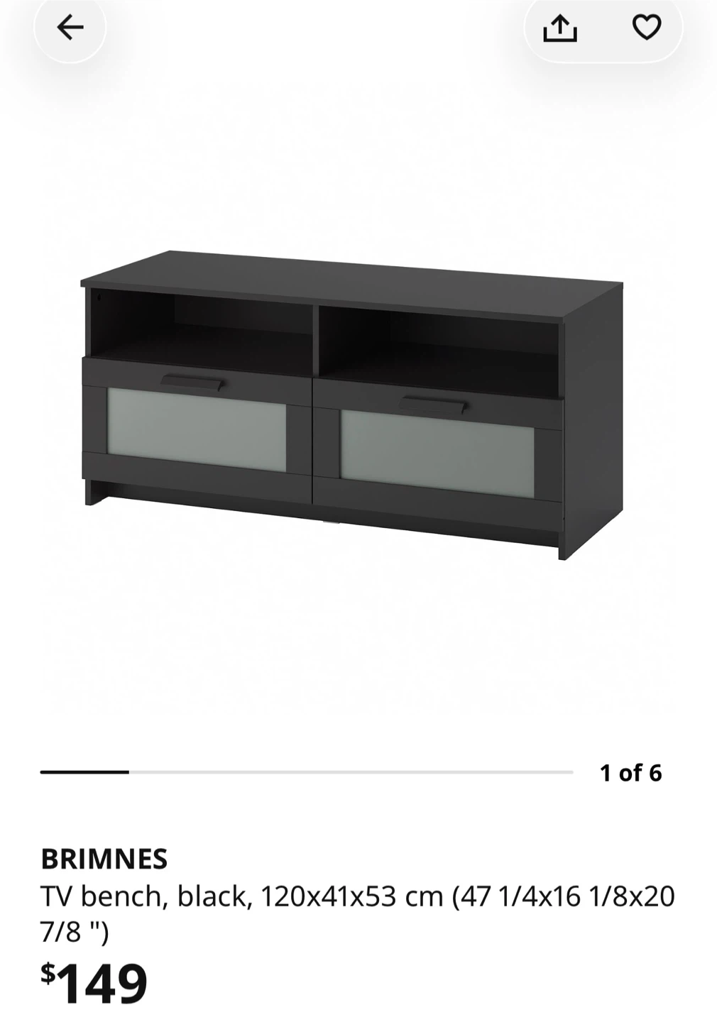 IKEA Brimnes TV bench, black