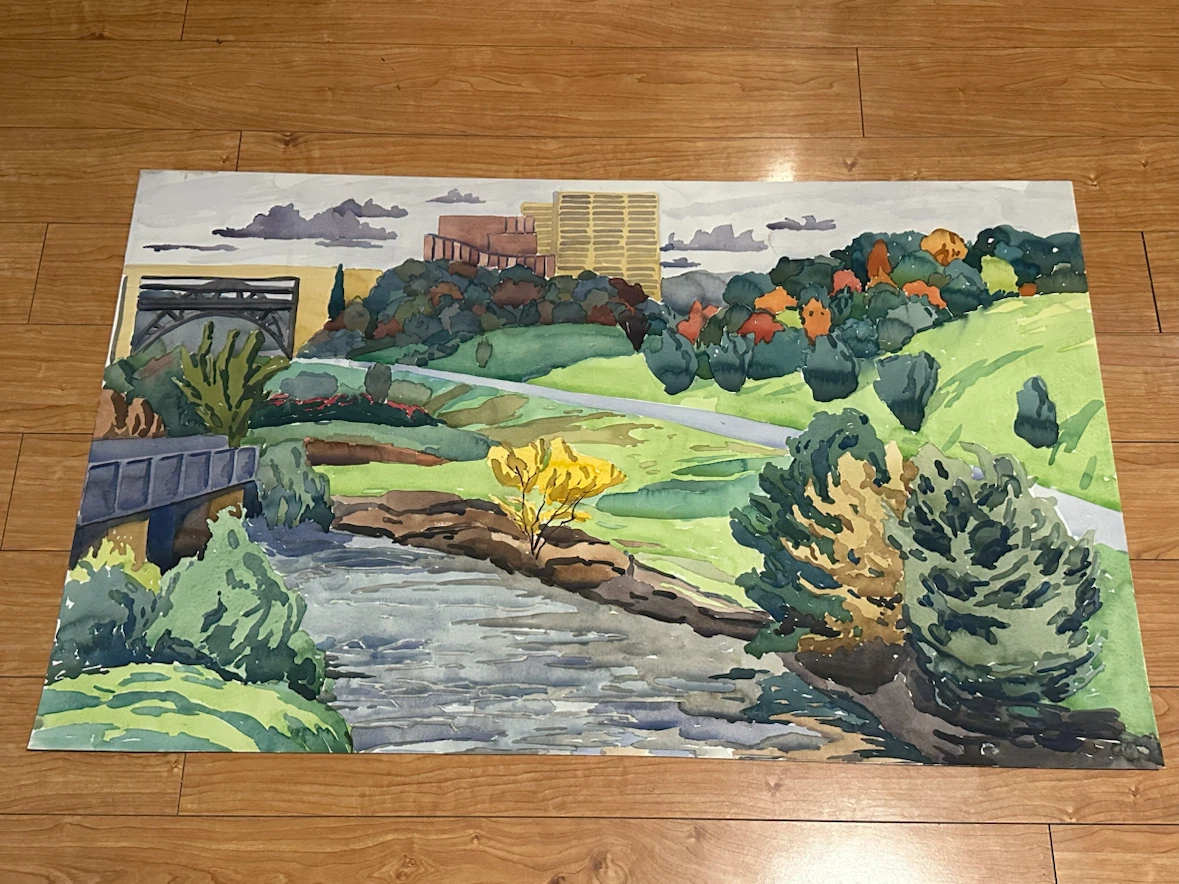 Lot of 9 Large Water Colour Paintings - photo 5