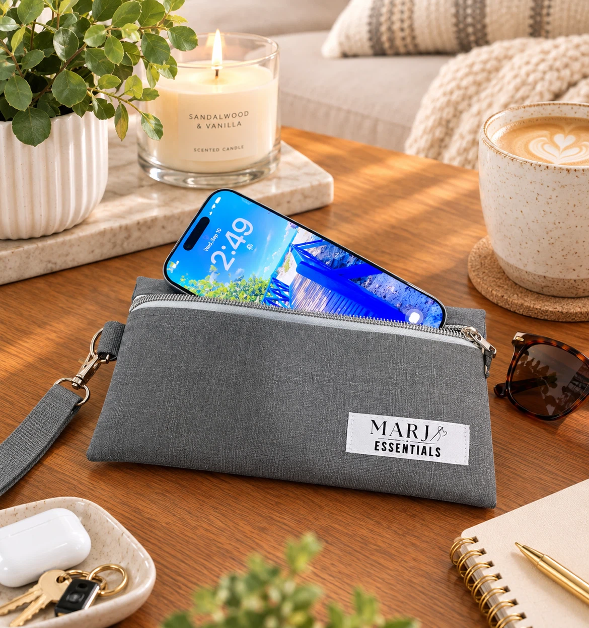 Marj Essentials Zippered Wristlet Pouch