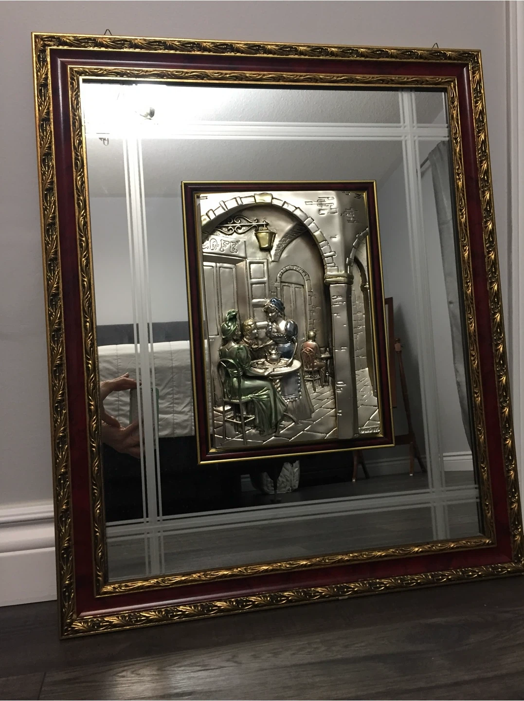 Vintage Relief Art Cafe Mirror