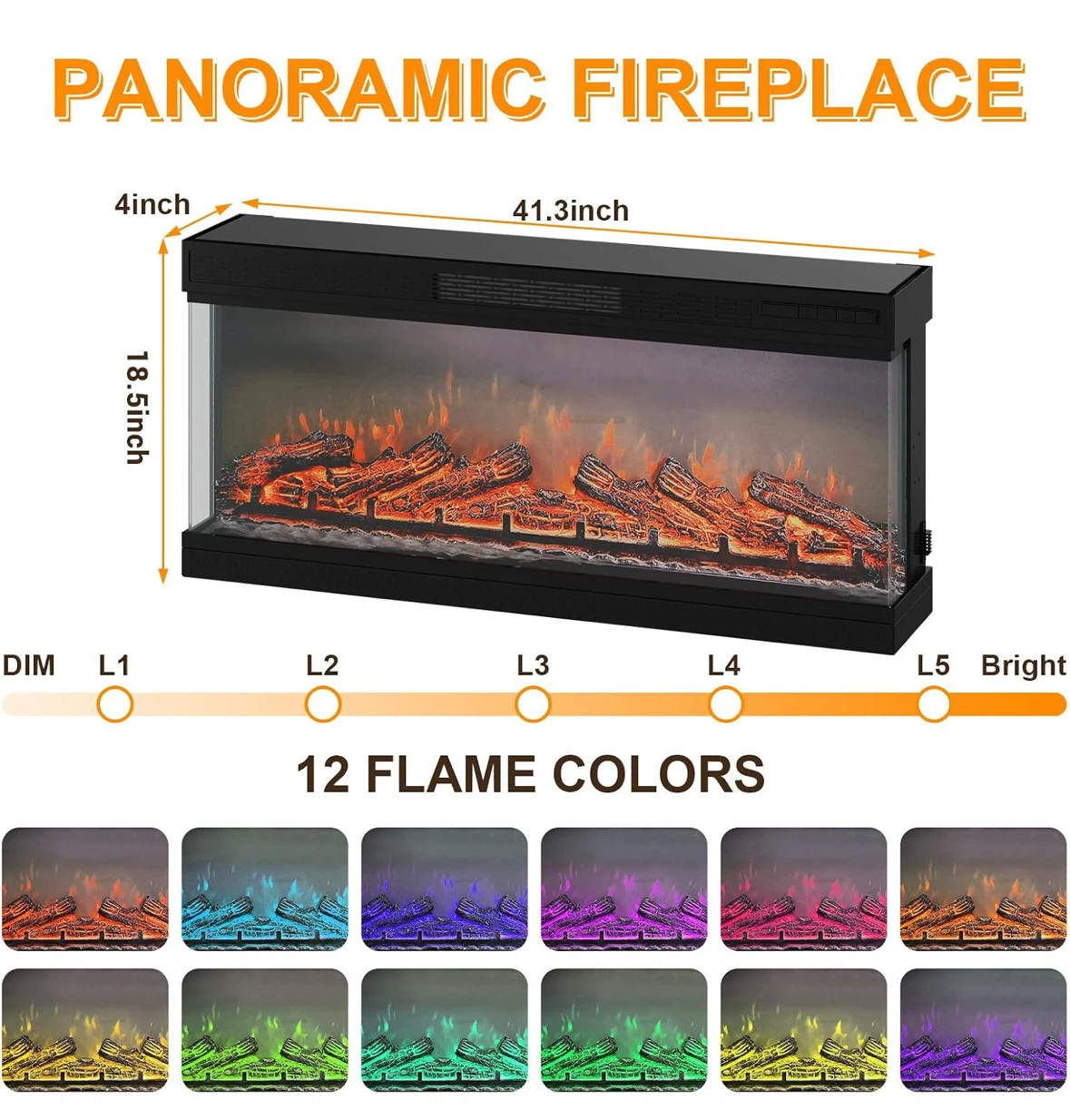 White TV Stand with Electric Fireplace - photo 4