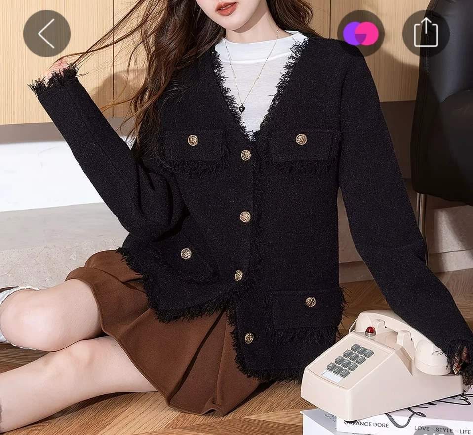 Black Tweed Blazer Jacket
